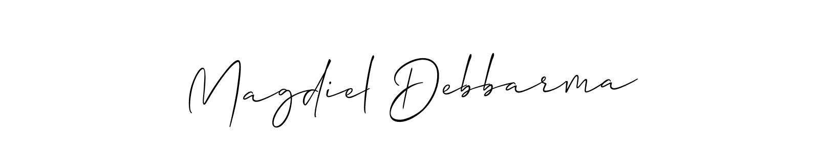 How to Draw Magdiel Debbarma signature style? Allison_Script is a latest design signature styles for name Magdiel Debbarma. Magdiel Debbarma signature style 2 images and pictures png