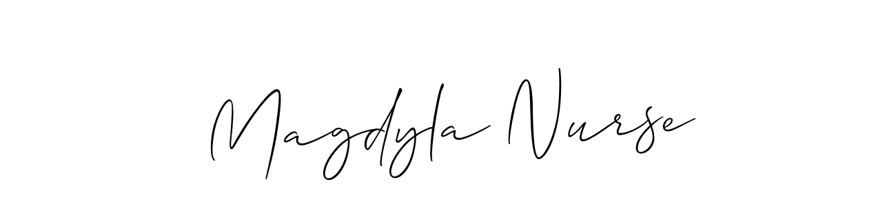 Create a beautiful signature design for name Magdyla Nurse. With this signature (Allison_Script) fonts, you can make a handwritten signature for free. Magdyla Nurse signature style 2 images and pictures png