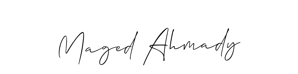 It looks lik you need a new signature style for name Maged Ahmady. Design unique handwritten (Allison_Script) signature with our free signature maker in just a few clicks. Maged Ahmady signature style 2 images and pictures png