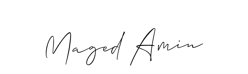 Make a beautiful signature design for name Maged Amin. With this signature (Allison_Script) style, you can create a handwritten signature for free. Maged Amin signature style 2 images and pictures png