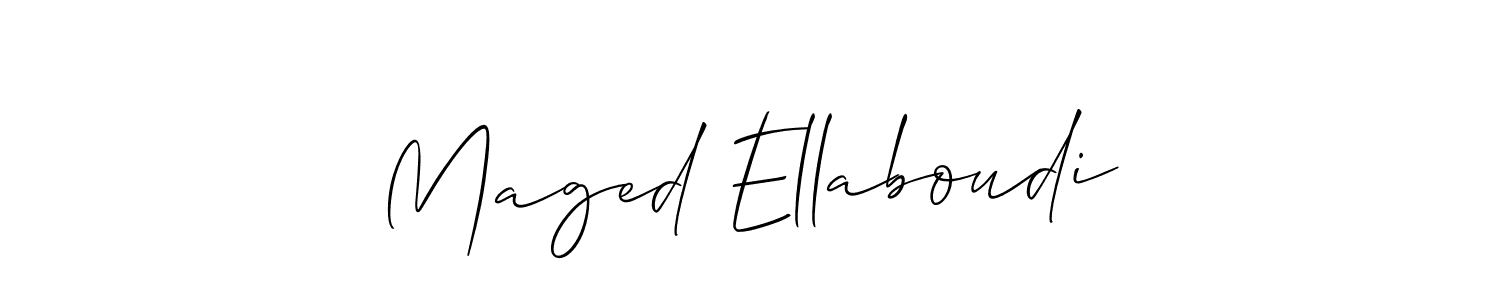 Allison_Script is a professional signature style that is perfect for those who want to add a touch of class to their signature. It is also a great choice for those who want to make their signature more unique. Get Maged Ellaboudi name to fancy signature for free. Maged Ellaboudi signature style 2 images and pictures png