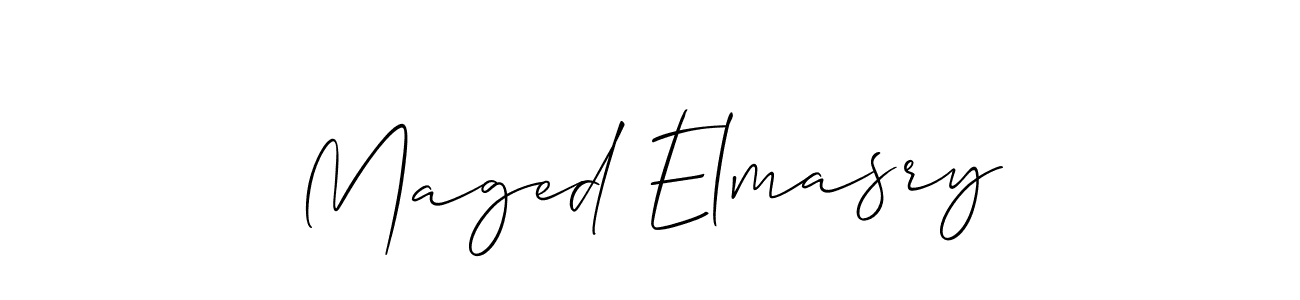 It looks lik you need a new signature style for name Maged Elmasry. Design unique handwritten (Allison_Script) signature with our free signature maker in just a few clicks. Maged Elmasry signature style 2 images and pictures png