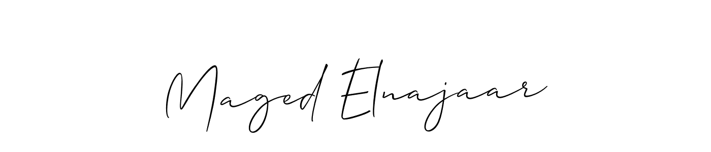 Design your own signature with our free online signature maker. With this signature software, you can create a handwritten (Allison_Script) signature for name Maged Elnajaar. Maged Elnajaar signature style 2 images and pictures png