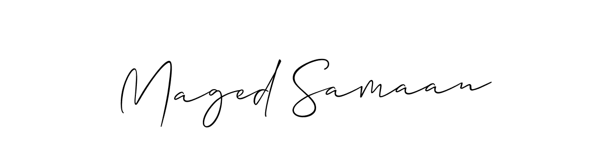 This is the best signature style for the Maged Samaan name. Also you like these signature font (Allison_Script). Mix name signature. Maged Samaan signature style 2 images and pictures png