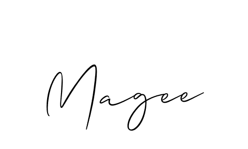 Design your own signature with our free online signature maker. With this signature software, you can create a handwritten (Allison_Script) signature for name Magee. Magee signature style 2 images and pictures png