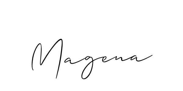 Design your own signature with our free online signature maker. With this signature software, you can create a handwritten (Allison_Script) signature for name Magena. Magena signature style 2 images and pictures png