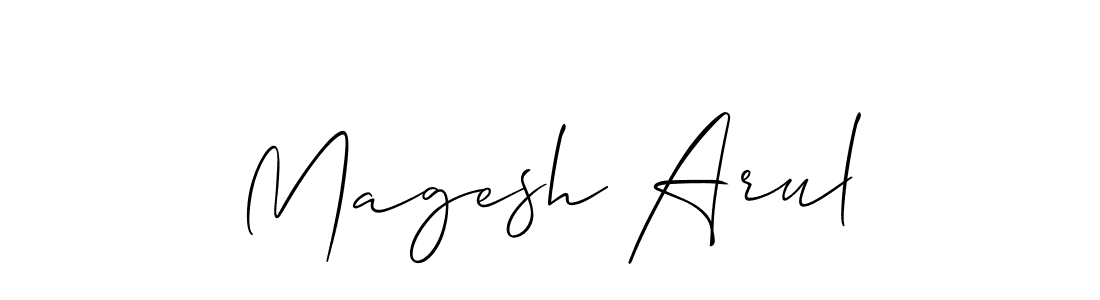 Design your own signature with our free online signature maker. With this signature software, you can create a handwritten (Allison_Script) signature for name Magesh Arul. Magesh Arul signature style 2 images and pictures png