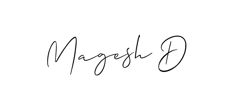 How to make Magesh D signature? Allison_Script is a professional autograph style. Create handwritten signature for Magesh D name. Magesh D signature style 2 images and pictures png