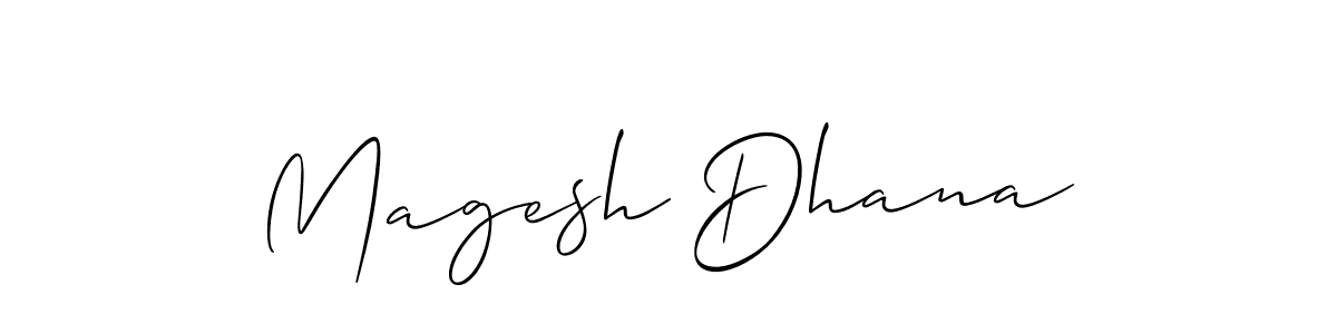 How to make Magesh Dhana signature? Allison_Script is a professional autograph style. Create handwritten signature for Magesh Dhana name. Magesh Dhana signature style 2 images and pictures png