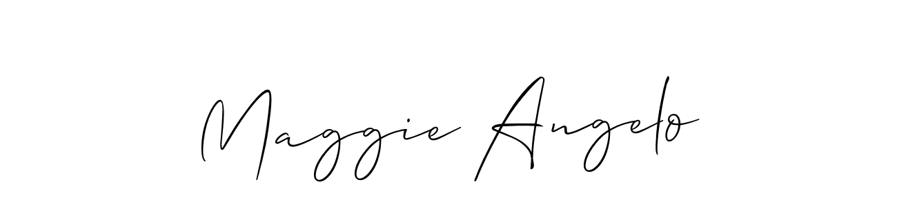 How to make Maggie Angelo name signature. Use Allison_Script style for creating short signs online. This is the latest handwritten sign. Maggie Angelo signature style 2 images and pictures png