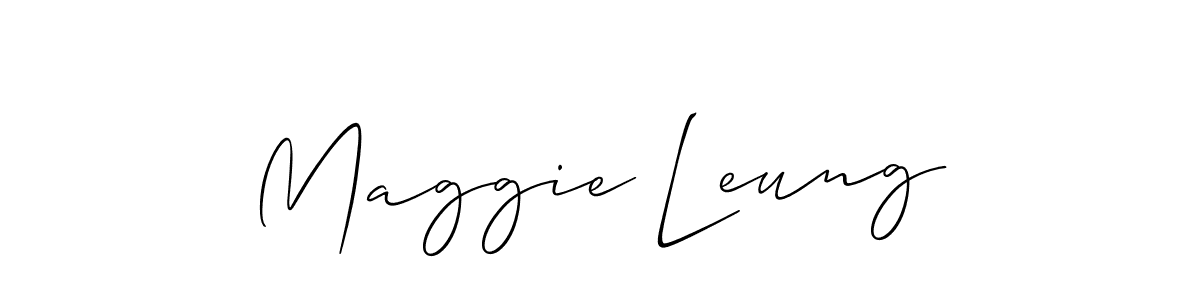 How to Draw Maggie Leung signature style? Allison_Script is a latest design signature styles for name Maggie Leung. Maggie Leung signature style 2 images and pictures png