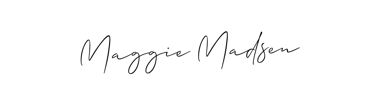 Check out images of Autograph of Maggie Madsen name. Actor Maggie Madsen Signature Style. Allison_Script is a professional sign style online. Maggie Madsen signature style 2 images and pictures png