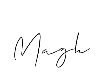 The best way (Allison_Script) to make a short signature is to pick only two or three words in your name. The name Magh include a total of six letters. For converting this name. Magh signature style 2 images and pictures png
