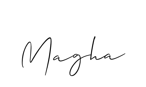 The best way (Allison_Script) to make a short signature is to pick only two or three words in your name. The name Magha include a total of six letters. For converting this name. Magha signature style 2 images and pictures png