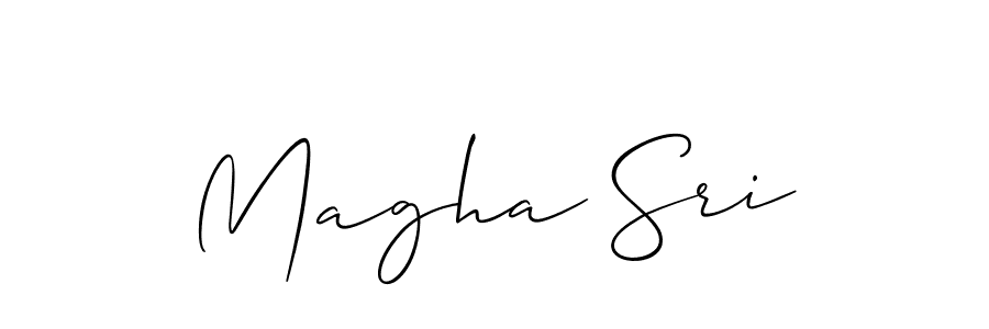 You should practise on your own different ways (Allison_Script) to write your name (Magha Sri) in signature. don't let someone else do it for you. Magha Sri signature style 2 images and pictures png