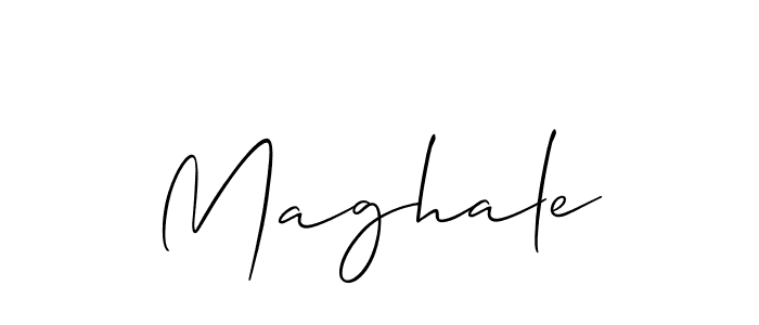 Use a signature maker to create a handwritten signature online. With this signature software, you can design (Allison_Script) your own signature for name Maghale. Maghale signature style 2 images and pictures png