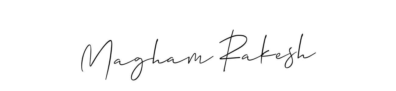 Magham Rakesh stylish signature style. Best Handwritten Sign (Allison_Script) for my name. Handwritten Signature Collection Ideas for my name Magham Rakesh. Magham Rakesh signature style 2 images and pictures png