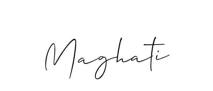 Create a beautiful signature design for name Maghati. With this signature (Allison_Script) fonts, you can make a handwritten signature for free. Maghati signature style 2 images and pictures png