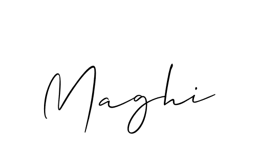Design your own signature with our free online signature maker. With this signature software, you can create a handwritten (Allison_Script) signature for name Maghi. Maghi signature style 2 images and pictures png