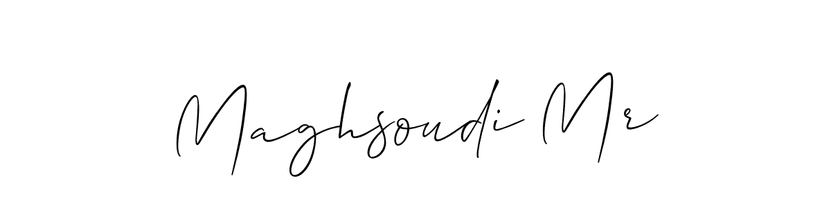 How to make Maghsoudi Mr name signature. Use Allison_Script style for creating short signs online. This is the latest handwritten sign. Maghsoudi Mr signature style 2 images and pictures png