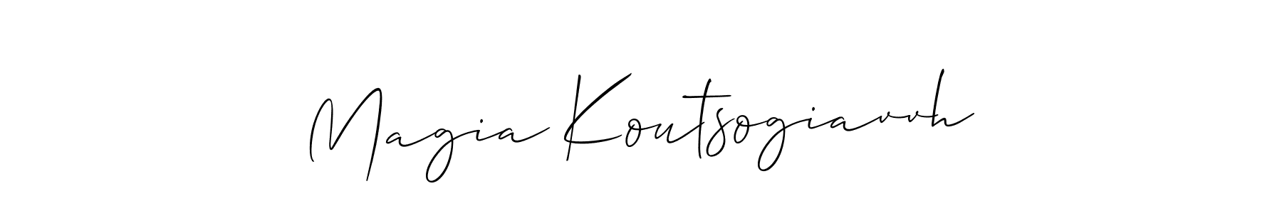 How to make Magia Koutsogiavvh name signature. Use Allison_Script style for creating short signs online. This is the latest handwritten sign. Magia Koutsogiavvh signature style 2 images and pictures png