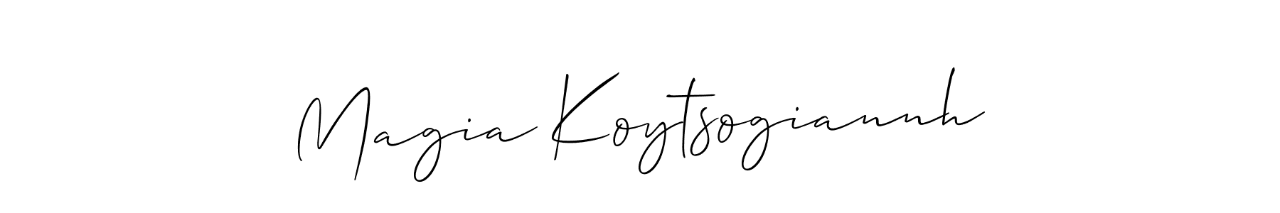 How to make Magia Koytsogiannh signature? Allison_Script is a professional autograph style. Create handwritten signature for Magia Koytsogiannh name. Magia Koytsogiannh signature style 2 images and pictures png