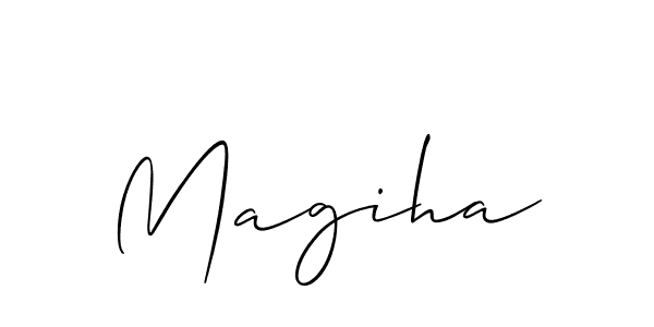 Create a beautiful signature design for name Magiha. With this signature (Allison_Script) fonts, you can make a handwritten signature for free. Magiha signature style 2 images and pictures png