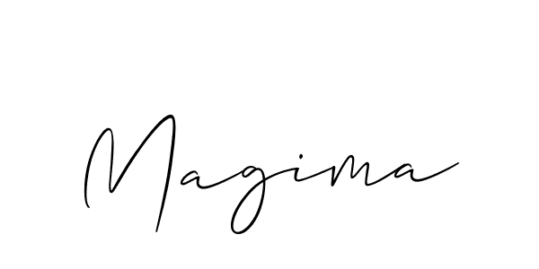 Use a signature maker to create a handwritten signature online. With this signature software, you can design (Allison_Script) your own signature for name Magima. Magima signature style 2 images and pictures png