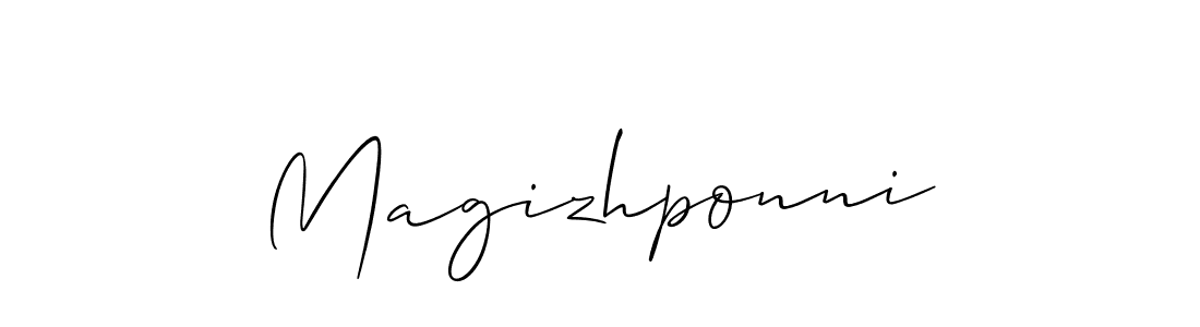 Make a beautiful signature design for name Magizhponni. With this signature (Allison_Script) style, you can create a handwritten signature for free. Magizhponni signature style 2 images and pictures png