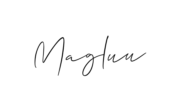 Also we have Magluu name is the best signature style. Create professional handwritten signature collection using Allison_Script autograph style. Magluu signature style 2 images and pictures png