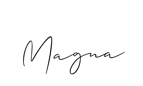 It looks lik you need a new signature style for name Magna. Design unique handwritten (Allison_Script) signature with our free signature maker in just a few clicks. Magna signature style 2 images and pictures png