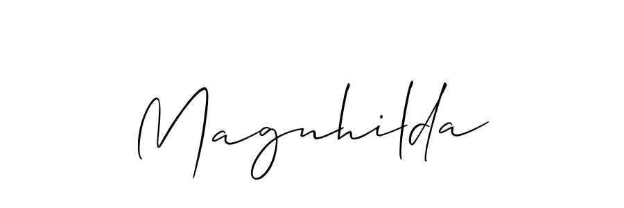 Also You can easily find your signature by using the search form. We will create Magnhilda name handwritten signature images for you free of cost using Allison_Script sign style. Magnhilda signature style 2 images and pictures png