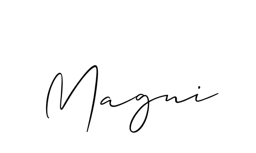 Also we have Magni name is the best signature style. Create professional handwritten signature collection using Allison_Script autograph style. Magni signature style 2 images and pictures png