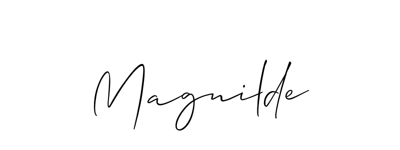 Create a beautiful signature design for name Magnilde. With this signature (Allison_Script) fonts, you can make a handwritten signature for free. Magnilde signature style 2 images and pictures png