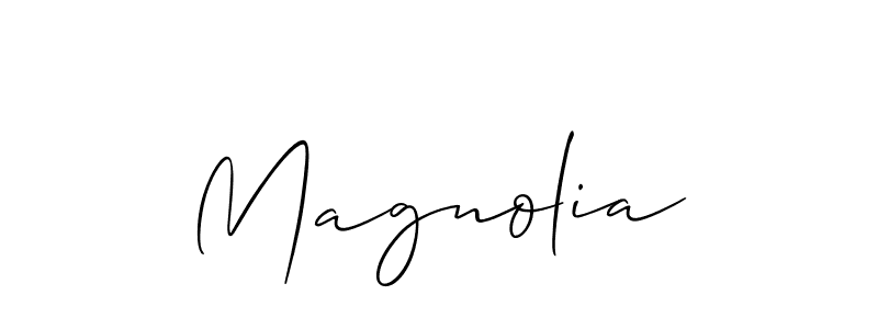 How to make Magnolia name signature. Use Allison_Script style for creating short signs online. This is the latest handwritten sign. Magnolia signature style 2 images and pictures png