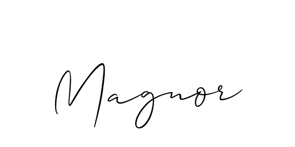 Design your own signature with our free online signature maker. With this signature software, you can create a handwritten (Allison_Script) signature for name Magnor. Magnor signature style 2 images and pictures png