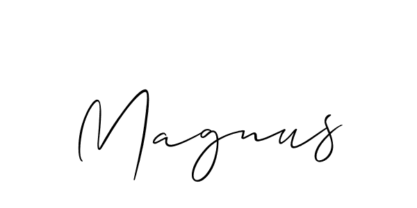 How to make Magnus signature? Allison_Script is a professional autograph style. Create handwritten signature for Magnus name. Magnus signature style 2 images and pictures png