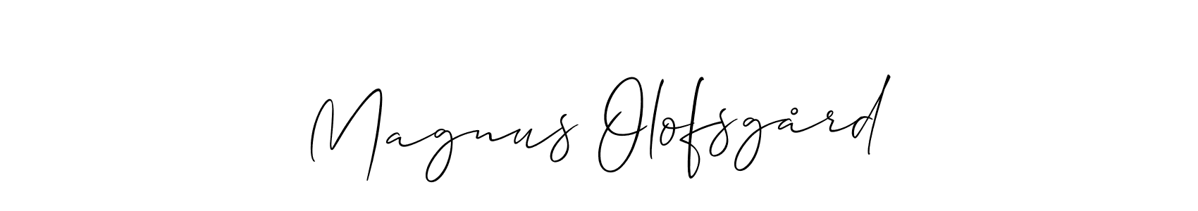 Create a beautiful signature design for name Magnus Olofsgård. With this signature (Allison_Script) fonts, you can make a handwritten signature for free. Magnus Olofsgård signature style 2 images and pictures png