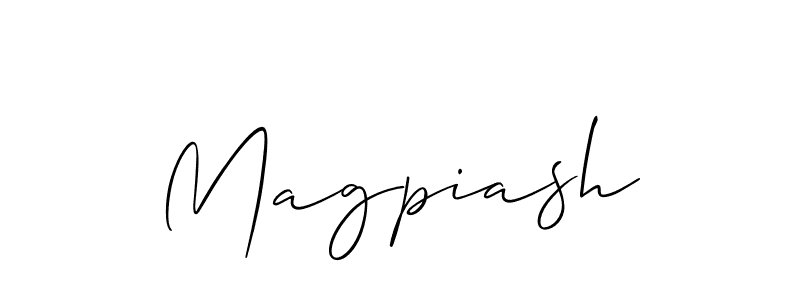 It looks lik you need a new signature style for name Magpiash. Design unique handwritten (Allison_Script) signature with our free signature maker in just a few clicks. Magpiash signature style 2 images and pictures png