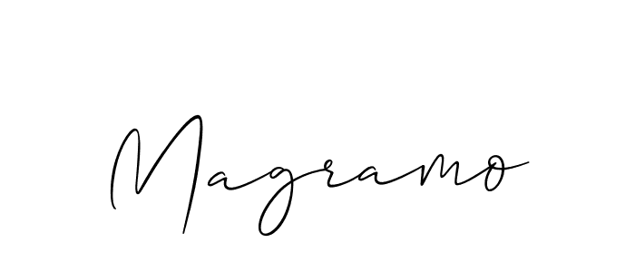 You should practise on your own different ways (Allison_Script) to write your name (Magramo) in signature. don't let someone else do it for you. Magramo signature style 2 images and pictures png