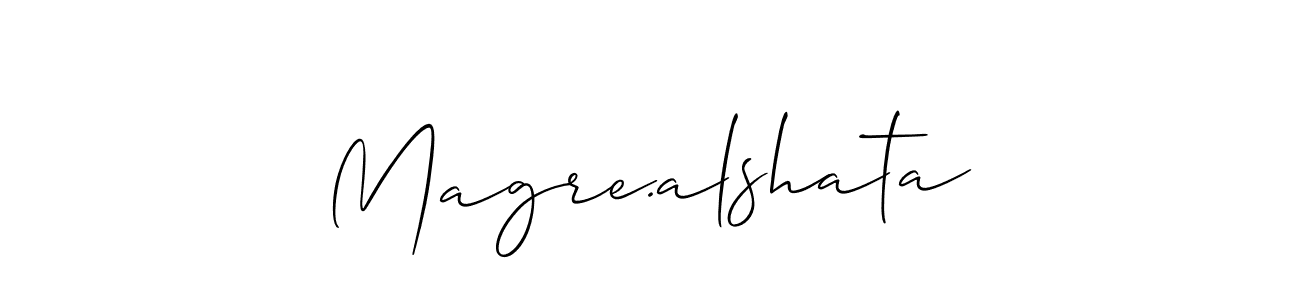 You should practise on your own different ways (Allison_Script) to write your name (Magre.alshata) in signature. don't let someone else do it for you. Magre.alshata signature style 2 images and pictures png