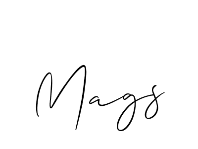 Create a beautiful signature design for name Mags. With this signature (Allison_Script) fonts, you can make a handwritten signature for free. Mags signature style 2 images and pictures png