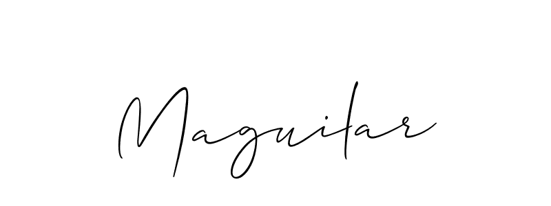 Make a beautiful signature design for name Maguilar. With this signature (Allison_Script) style, you can create a handwritten signature for free. Maguilar signature style 2 images and pictures png
