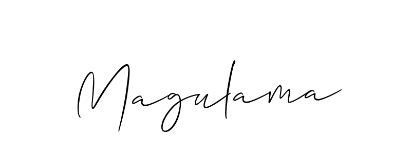 Make a beautiful signature design for name Magulama. With this signature (Allison_Script) style, you can create a handwritten signature for free. Magulama signature style 2 images and pictures png