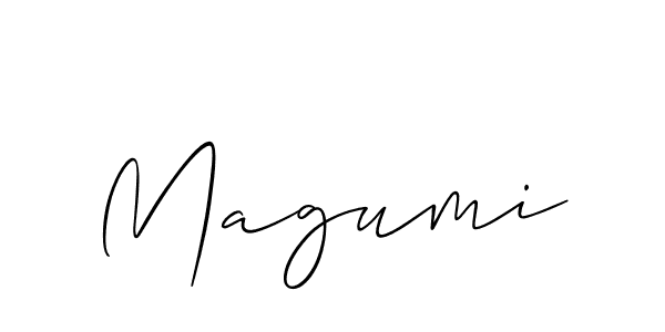 The best way (Allison_Script) to make a short signature is to pick only two or three words in your name. The name Magumi include a total of six letters. For converting this name. Magumi signature style 2 images and pictures png