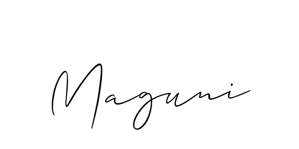 Also You can easily find your signature by using the search form. We will create Maguni name handwritten signature images for you free of cost using Allison_Script sign style. Maguni signature style 2 images and pictures png