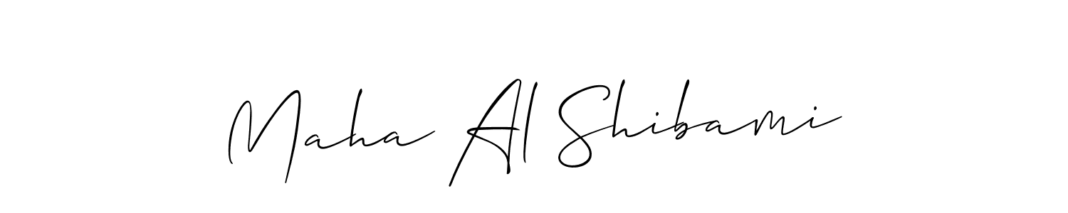 How to make Maha Al Shibami name signature. Use Allison_Script style for creating short signs online. This is the latest handwritten sign. Maha Al Shibami signature style 2 images and pictures png