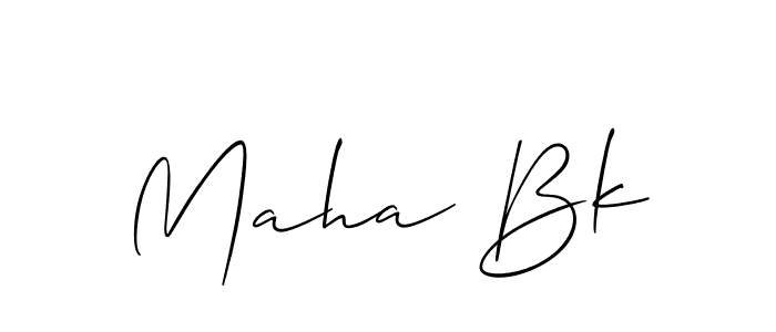 Create a beautiful signature design for name Maha Bk. With this signature (Allison_Script) fonts, you can make a handwritten signature for free. Maha Bk signature style 2 images and pictures png