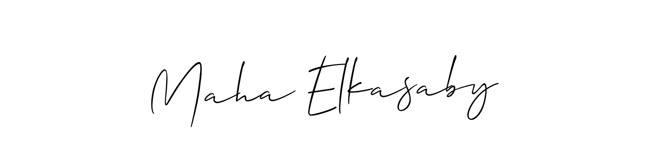 Make a beautiful signature design for name Maha Elkasaby. With this signature (Allison_Script) style, you can create a handwritten signature for free. Maha Elkasaby signature style 2 images and pictures png