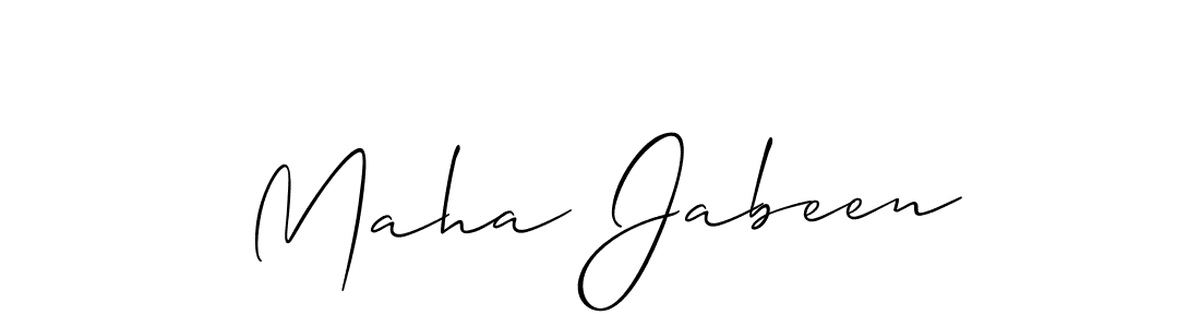How to make Maha Jabeen name signature. Use Allison_Script style for creating short signs online. This is the latest handwritten sign. Maha Jabeen signature style 2 images and pictures png